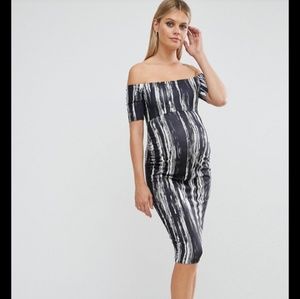 Asos maternity off shoulder dress